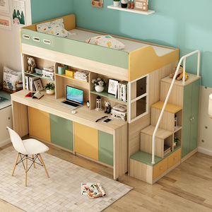 儿童床带书桌多功能