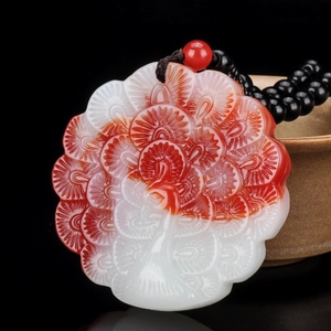 天然玉石和田玉金丝玉孔雀吊坠玉器精雕孔雀开屏玉坠挂件女款项链