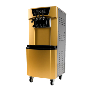 意卡芙冰淇淋机商用雪糕机立式圣代甜筒台式小型软土豪金冰激凌机