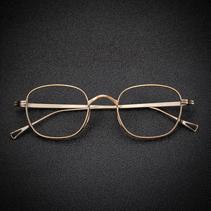 全钛设计方框 日本手工古铜色休闲眼镜男大脸镜架纯钛 坚固超轻