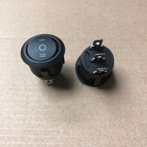 圆型烤火炉取暖器开关配件圆形三脚三档小家电用翘板船型开关6a