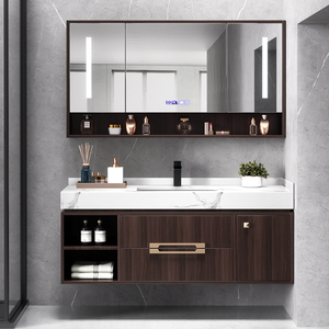 卫浴轻奢吊柜浴室柜组合岩板一体卫生间洗脸面盆柜洗手洗漱台整体