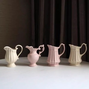 欧洲订单陶瓷奶色粉色欧式下午茶奶罐奶壶/小花器法式复古花瓶