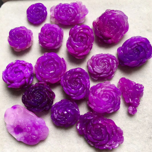 天然舒俱来花吊坠女原矿老料苏纪石果冻玉化牡丹花玫瑰花直播挂件