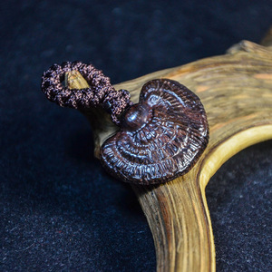 手工雕刻海南黄花梨老料灵芝如意吊坠木艺文玩件汽车钥匙挂件571