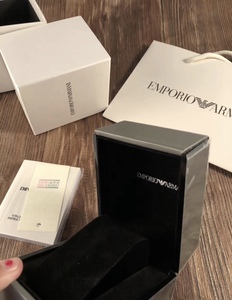 阿玛尼盒子黑色经典款armani表盒满天星包装盒子礼品盒子原装