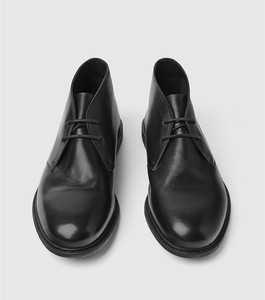WALK  ZARA新款男鞋黑色高帮鞋软质牛皮短靴马丁靴时尚百搭骑士靴