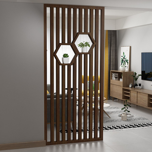 新中式实木屏风隔断客厅卧室玄关简约现代卫生间入户进门镂空格栅