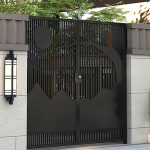 新中式铁艺别墅庭院大门双开农村入户花园院子门户外不锈钢防盗门