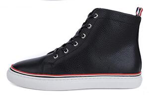 tb秋冬新款权志龙gd款时尚彩带牛皮短靴高帮休闲皮鞋男