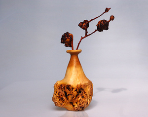 云南黑果树花瓶根艺木雕玫瑰花仿真花天然树瘤原生态根木造型