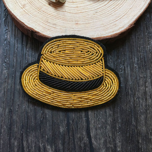 创意时尚个性DIY 手工刺绣 印度丝铜丝金属丝 帽子图案 布贴 徽章