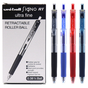 盒装包邮日本三菱UMN-138中性笔彩色按动水笔0.38mm商务办公水笔