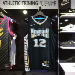 美版正品 灰熊队12号 莫兰特球衣 2023城市版男子运动篮球服背心
