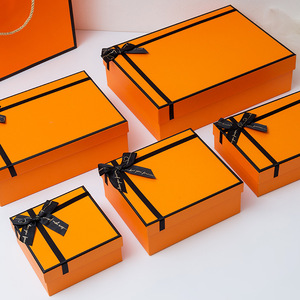 橙色礼物盒子高级感创意母亲节内衣香水礼品盒伴手礼盒包装盒空盒