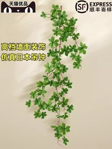 仿真日本吊钟高档墙面装饰绿植树叶植物塑料假花藤条客厅管道遮挡