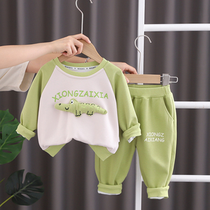 男宝宝春装1周岁半一8八7六5十6九9个月婴儿衣服分体春季套装帅气