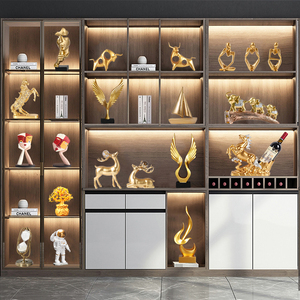 新房酒柜客厅装饰品摆件轻奢高档玄关餐边柜子高端办公室工艺摆设