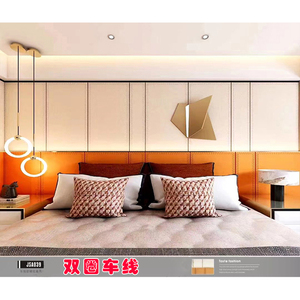 车线硬包背景墙