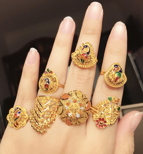 现货估清等到货,迪拜22k黄金戒指~迪拜直播