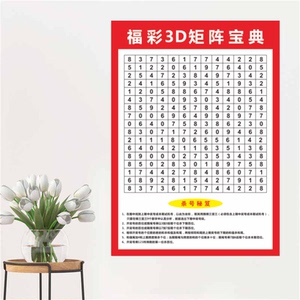 福彩3d矩阵宝典3d藏宝图海报和值跨度分区表彩票投注站背胶宣传画