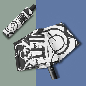 00皮halo皮淘宝pumzika原创卡通黑胶晴雨伞卷毛狗防晒紫外线黑白