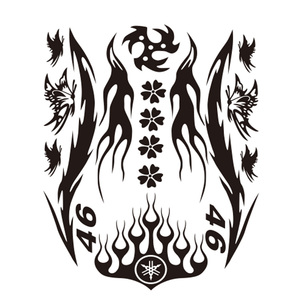 摩托车装饰车贴纸图腾个性贴花 套贴割字蝴蝶花 雅马哈鬼火装饰贴