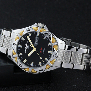 伯恩手表正品硬汉精钢深防水男士款进口机芯夜光退伍飞行员石英表