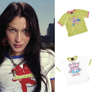 代购 heaven by marc jacobs bella贝拉同款收腰修身短款 t恤女夏