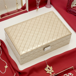防氧化首饰盒黄金珠宝多层大容量便携带锁高档精致手工饰品收纳盒
