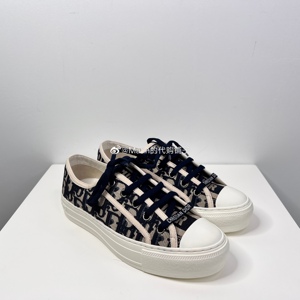 【matin现货】dior/迪奥 22ss 蓝色老花满logo帆布鞋板鞋