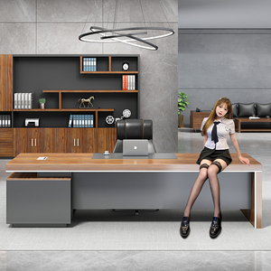 总经理老板办公室桌椅组合总裁桌子商务高档大气大班台现代简约