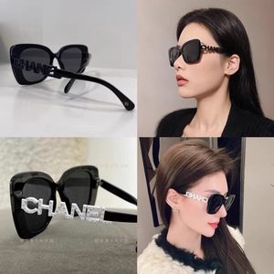 在途 默默意大利Chanel香奈儿女士不对称字母logo眼镜墨镜CH5422