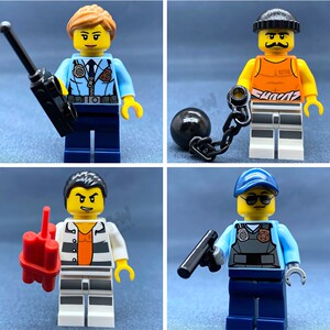 lego乐高 853570 城市city男警察 警长 警官 囚犯 手铐 人仔配件