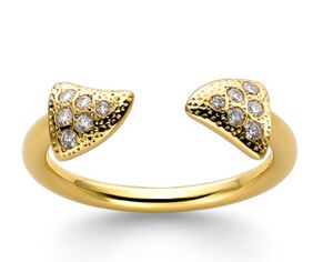 日本代购 tasaki田崎 抽象荆棘玫瑰18k黄金/白金镶6钻戒指/指环