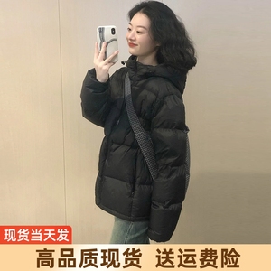 美式连帽羽绒棉服女冬韩系高级感小个子今年流行休闲加厚棉衣外套