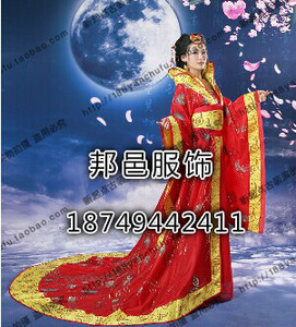 上海演出服出租唐朝皇后仙女拖尾唐装芈月卫子夫汉服中式新娘婚服