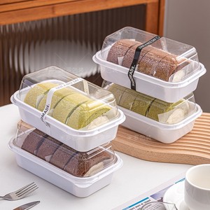 日式蛋糕卷打包切块包装盒瑞士甜品梦龙卷透明盒子中式糕点桃酥盒
