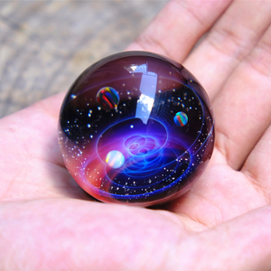 宇宙玻璃车载摆件纯手工琉璃星空球玄关摆件星球送礼个性创意礼物