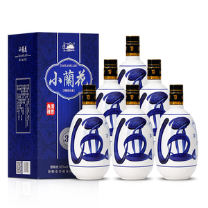 小兰花纯粮白酒53度清香型固态柔和原浆500ml*6瓶整箱礼盒装特价