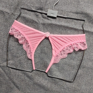 性格内裤女士低腰透明开档免脱诱惑蕾丝丁字裤舒适透气三角裤小t