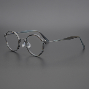 外贸欧美古典眼镜 个性蓝琥珀 手工文艺圆形近视眼镜架全框男女潮