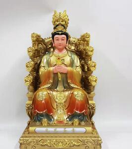 树脂九龙圣母汉白玉九龙圣母像树脂彩绘佛像神像镇宅风水供奉摆件