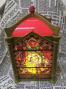 正版 美女与野兽贝儿公主 爆米花桶 灯光发光 收纳盒摆件模型玩具