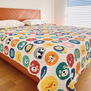 韩国床盖全棉绗缝垫被四季通用夏凉被三件套可水洗榻榻米铺垫单件