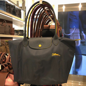 法国longchamp饺子包 龙骧包1899大号长柄70周年绣马款折叠单肩包