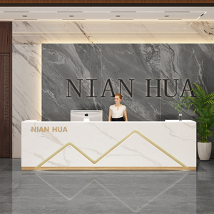 烤漆简约大理石纹现代公司前台酒店大厅接待台美容理发收银台吧台