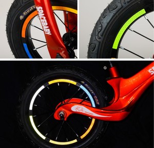 儿童平衡车反光贴轮胎装饰个性车贴纸迪卡侬儿童自行车夜骑轮毂贴