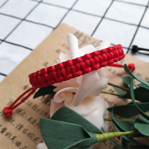 包邮25元两根本命年红绳简约不过时平结手工编织手绳手链宽男女