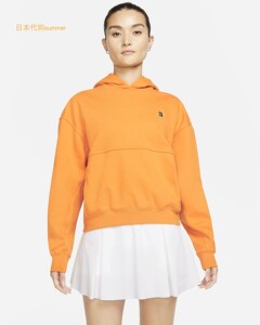 日本代购 nike court 耐克冬季女子针织网球连帽卫衣 dc3581-720
